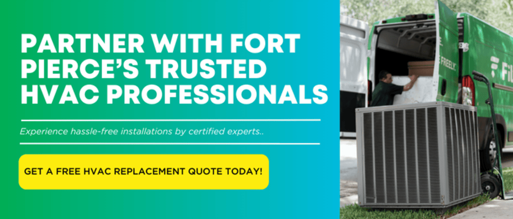 Best HVAC replacement services company in Fort Pierce FL - A picture of Filterbuy HVAC technician doing an HVAC replacement service in Fort Pierce FL