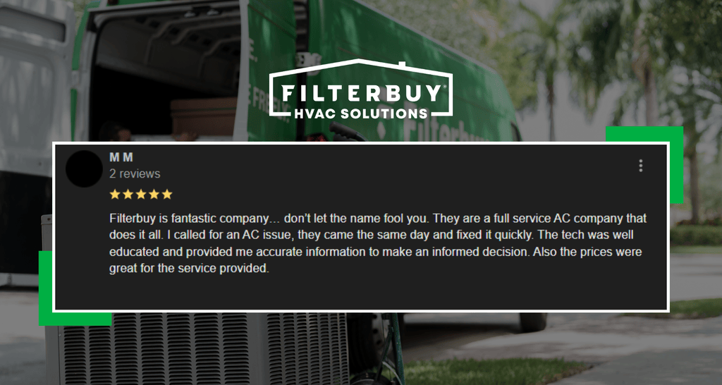 Good review from a customer after doing an HVAC installation at Edgewater FL