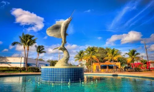 Top Aeroseal HVAC air duct sealing service company in Stuart FL - View of the Stuart Sailfish Fountain