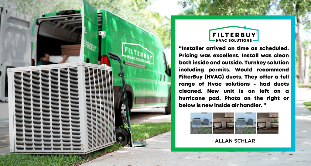 Good review from a customer after doing an HVAC installation at Jupiter FL